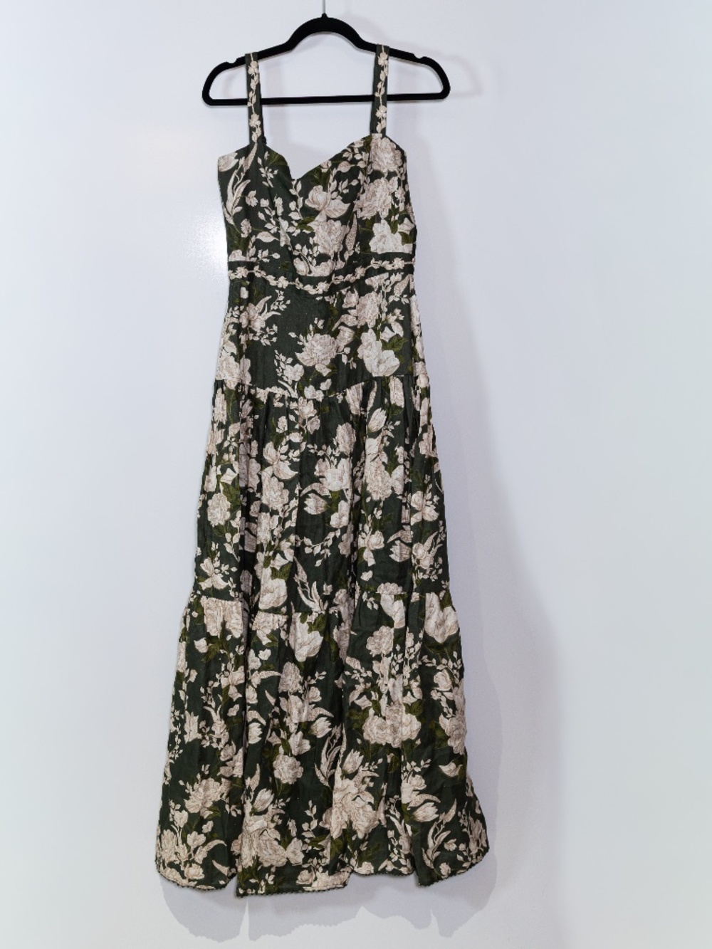 NEW Agua By Agua Bendita Lima Cotton Square Neck Maxi Gardenia Multicolor Dress